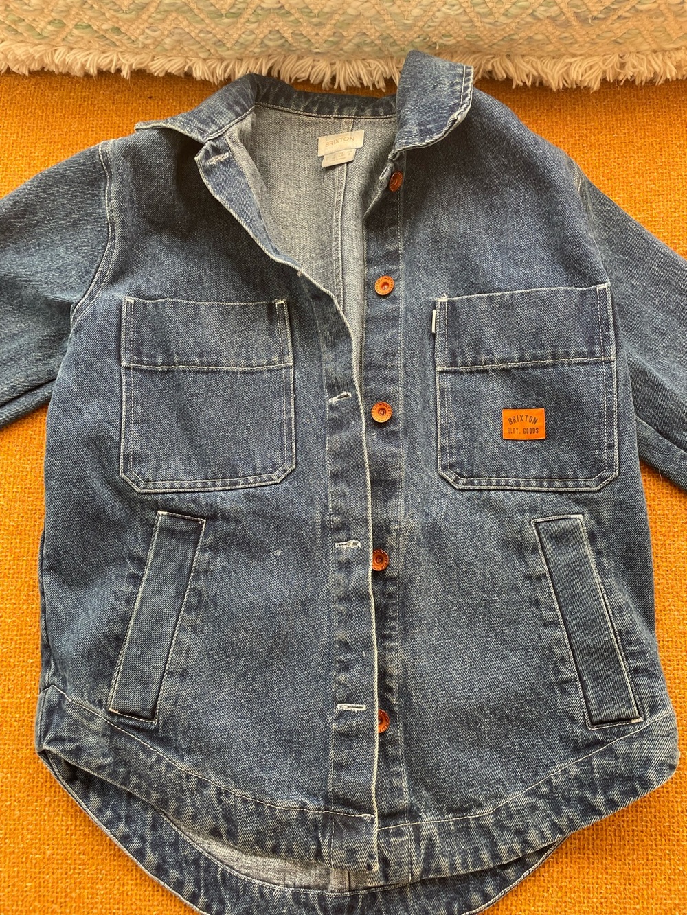 Brixton Denim Button-Front Jacket in Blue